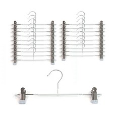 살림의기술 논슬립 집게형 바지 치마 걸이, 화이트, 20개