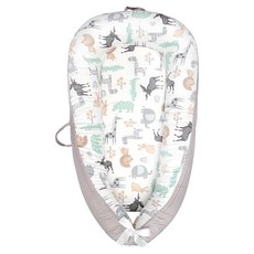 Vanibaby 嬰兒床中床 床圍枕芯+布套+高密度床墊 4cm厚床墊, 82 x 47 x 10cm, 北歐動物