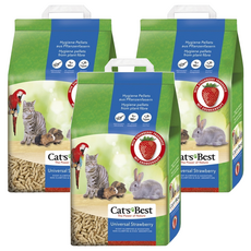 Cat's Best 崩解型粗粒木屑砂, 草莓味, 5.5kg, 3袋