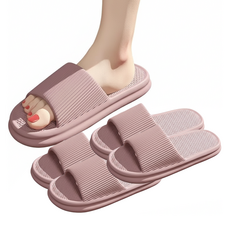 Ecster 簡便靜音情侶室內拖鞋 辦公室客廳拖鞋, 粉紅色, 4個