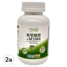 Dolican 多立康 葡萄糖胺+MSM 鯊魚軟骨 膠原蛋白, 90顆, 1.224g, 2罐