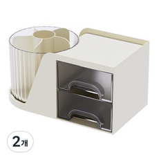 코히모 다용도 360도 수납 회전 필꽂이 4W220, 2개, 화이트