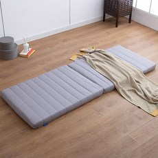 아지오텍스 서포트슬립 2단 접이식 메모리폼 토퍼매트리스, 라이트그레이, 7.5cm