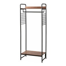 IRIS OHYAMA 愛麗思歐雅瑪 獨特木板加蓋風格網掛型吊掛衣架 PI-B4, 黑色, 1個