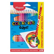 Maped 可擦除彩色鉛筆, 18色, 1盒