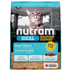nutram 成貓用 I12 專業理想系列 體重控制天然貓糧, 1.13kg, 1袋, 雞肉 + 豌豆