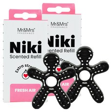 Mr&Mrs FRAGRANCE Niki 車用芳香劑補充蕊, 清新空氣, 2個