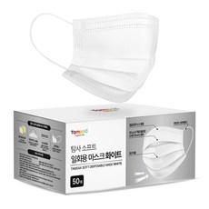 탐사 소프트 쉽게 뽑아쓰는 일회용 마스크 대형, 50개입, 1개, 화이트