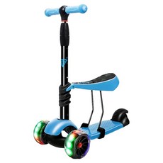 Jane&Nini Toy 2合1兒童滑板車 室內滑步車 2~14歲 承重25kg, 藍, 1台