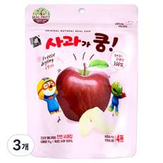 Pororo 淘氣小企鵝 冷凍乾燥水果脆片 蘋果咚, 3個, 15g