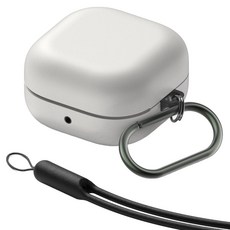 케이맥스 갤럭시 버즈 4/ 4 프로 페블 케이스 카라비너 실리콘 스트랩, 버즈4 / 버즈4프로, 크림, 1개