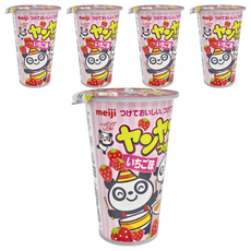 meiji 明治 洋洋棒餅乾 附糖粒 草莓口味, 48g, 5個