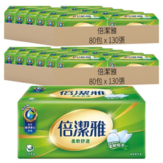 倍潔雅 抽取衛生紙, 80包, 2組