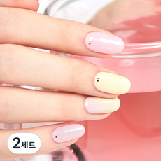 Jelinelli 指甲貼, 02 檸檬粉紅, 2組