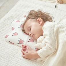 essian 嬰兒絨球皇冠款記憶棉護頭型枕, 1入, 象牙白色