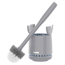 미스터시가 화장실 변기 청소 세척솔 + 건조 뚜껑 거치대 세트, 그레이, 1세트