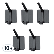 홈다움 무타공 내맘대로 욕실정리템 스테인리스 접착식 이중걸이후크, 10개, 블랙