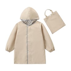 愛北鼻 親子同款加厚防水雨衣, 卡其色, 4XL碼-成人款-建議150-160cm, 輕便易攜帶, 1件