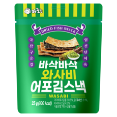 韓味不二 烤魚餅海苔脆片 山葵口味, 25g, 1個