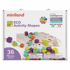 miniland ECO幾何3D形數色穿繩, 1組