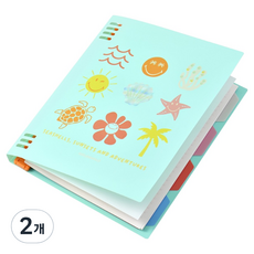 카코 스마일리 루즈리프 B5 노트 바인더노트, 민트그린, 2개