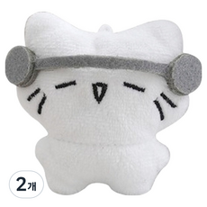 다다랜드 힙 고양이 키링, 7.5cm, 헤드셋 고양이, 2개