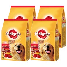 Pedigree 寶路 乾糧 3kg, 牛肉+蔬菜, 4袋