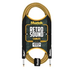 Muztek 復古風格直頭吉他導線, 5m, 黃色 + 棕色(RS-500 TW), 1個