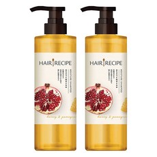 HAIR RECIPE 髮的食譜 水潤亮澤洗髮露 蜂蜜石榴, 530ml, 2瓶