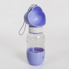 DING DONG PET 2合1寵物攜帶式飲水飼料瓶, 1個, 淺紫色