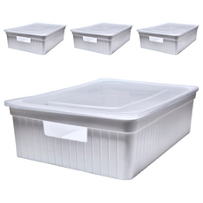 Kanikani 襪子內衣整理收納盒 4入, 白色, 1組