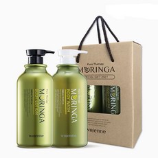 WHienne Pure Therapy辣木蛋白大容量弱酸性沐浴露1L+身體乳1L禮盒裝, 1套