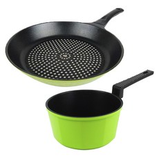 키친아트 국산 후라이팬 세트, 그린, 후라이팬 28cm + 소스팬 16cm, 2개