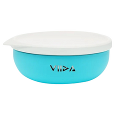 VIIDA Soufflé 抗菌不鏽鋼餐碗 430ml 食品級矽膠上蓋, 寶貝藍, 1組