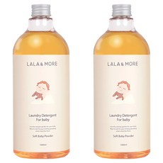 Lala & More 嬰兒衣物洗滌劑嬰兒爽身粉 1000ml, 2個, 1L