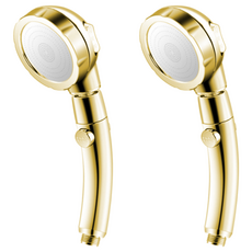 浴室用增壓蓮蓬頭, 2個, 金色