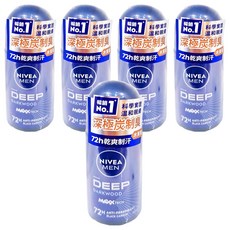 NIVEA 妮維雅 深極炭系列 止汗爽身乳液 清新魅力 滾珠瓶, 50ml, 5瓶