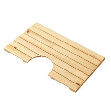 Joeunworld 松木原木浴室踏板 63 x 43 cm, 自然色, 1個