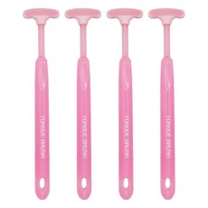 KAI 貝印 舌苔清潔刷 粉色, 4支, 12g