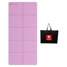 ZHONGOU 長紅 TPE折疊款 雙面防滑 雙色瑜珈墊 附收納袋, 紫色, 1個