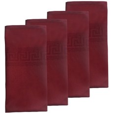 咖啡師亞麻毛巾, 酒紅色, 4個