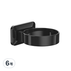 MONACO OLIVE 免鑽孔豪華吹風機支架, 6個, 黑色