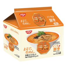 NISSIN 日清 拉王非油炸速食麵 辣豚骨味, 5包