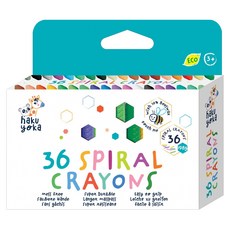 Haku Yoka 螺旋蠟筆 Set 36色 天然蜂蠟 不沾手 可水洗, 1盒