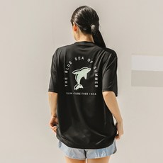 튜브트리 여성용 루즈핏 반팔 래쉬가드 상하의 세트 BE8206PA