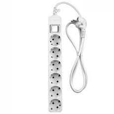 6插座延長線, 1組, 10m, 白色