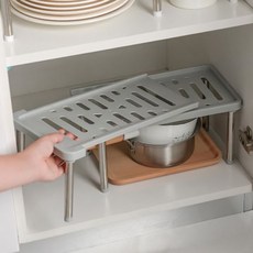 hillo 이지 길이조절 접시 정리대 선반, 그레이, 1개