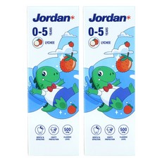 Jordan 清新荔枝味兒童牙膏 0~5歲, 75g, 1入, 2條