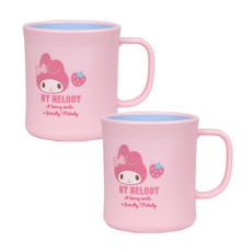 LiLFANT 兒童用 三麗鷗 Kiyo 雙色手柄杯, 2個, 美樂蒂