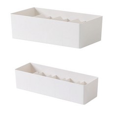 aryko 多用途整理收納盒 4格 2入+5格 2入組, 白色, 1組